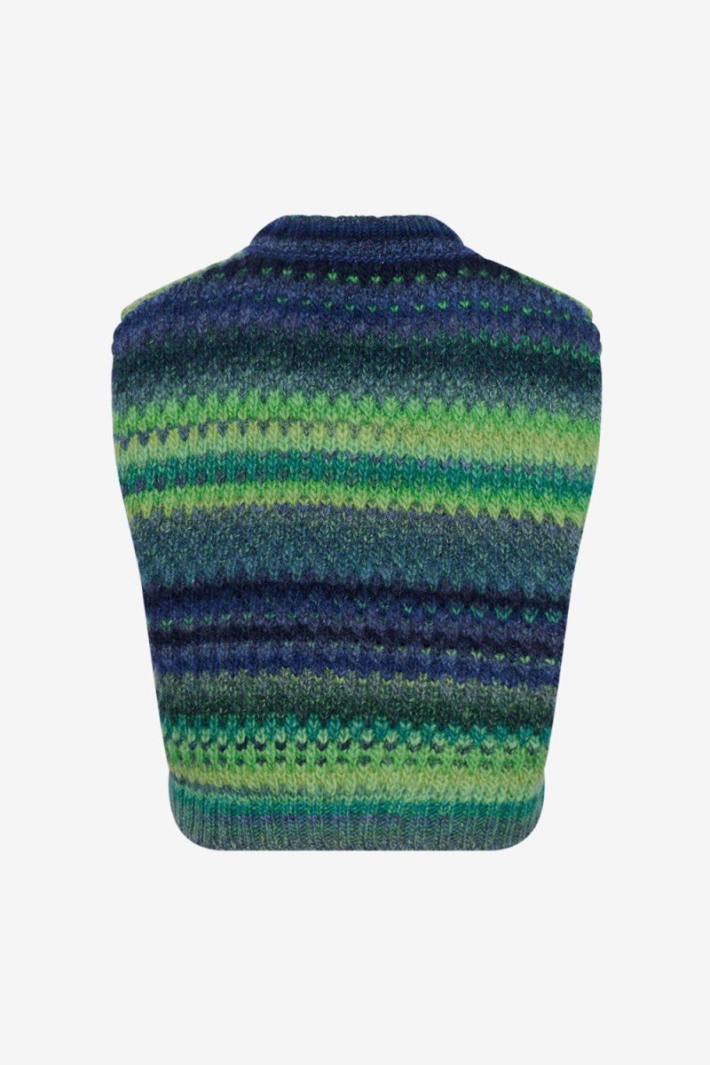 Noella Vest - Gio Knit Vest Green Mix - XS/S - Diversita -