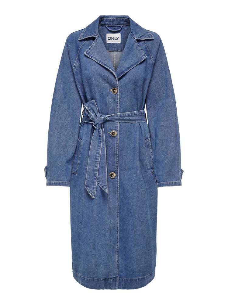 ONLY Jakke - Onlmalou Lang Trenchcoat Med Bæltelukning Og Sidelommer - XS - Diversita -