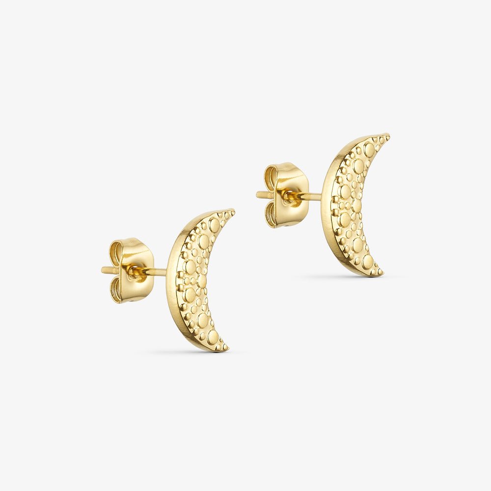 Wolff Jewelry Denmark Øreringe - Moon Stud - 18 karat guldbelagt - 12 x 5 mm - Diversita -