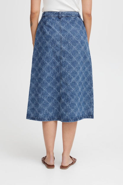 Ichi Nederdel - Ihaski Skirt Medium Blue - 34 - - Diversita -