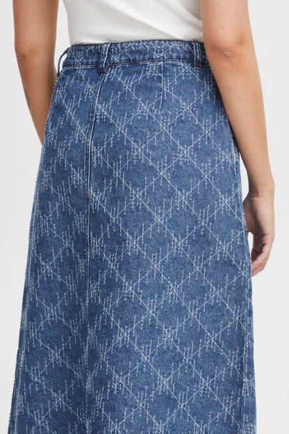 Ichi Nederdel - Ihaski Skirt Medium Blue - 34 - - Diversita -