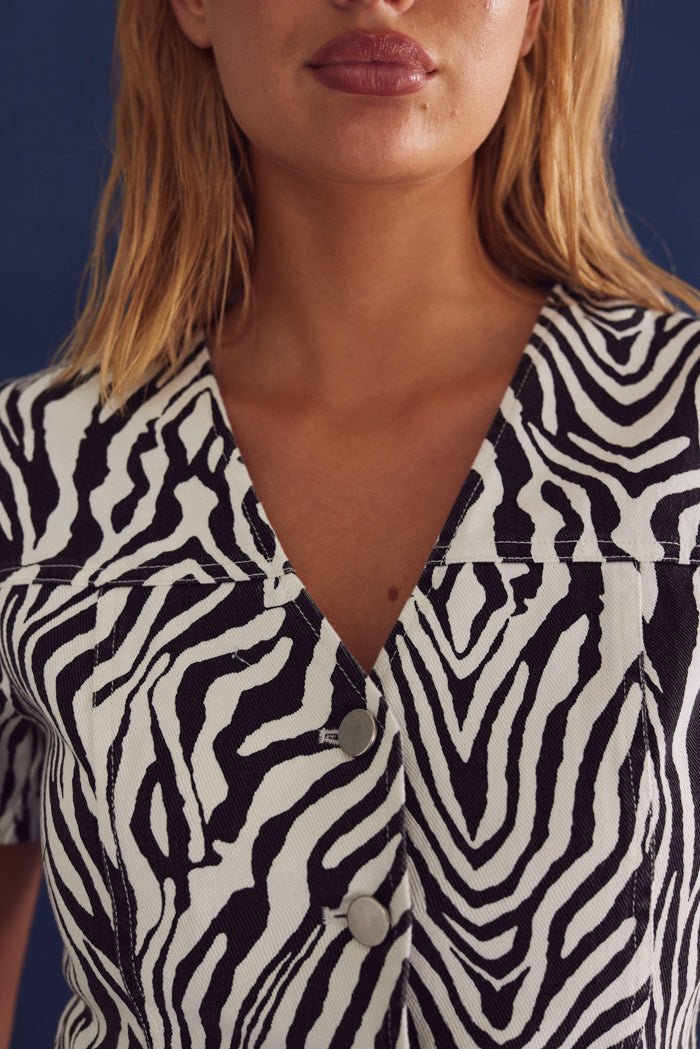 Noella Bluse - Stormina Blouse Taleah Zebra print - XS - Diversita - 