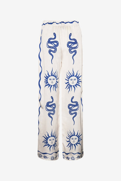 Noella Bukser - Kimona Pants Chana Blue Print - XS/S - Diversita - 