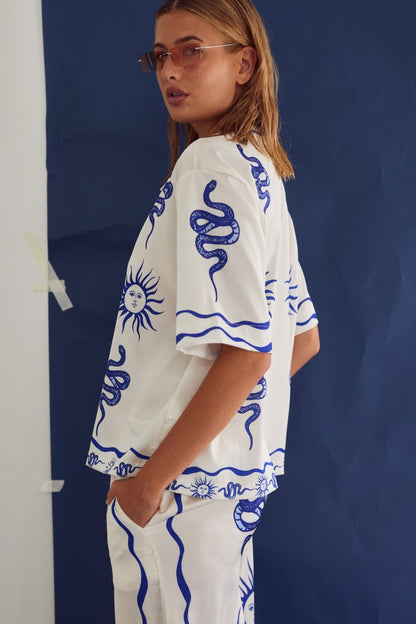 Noella Skjorte - Kealy Shirt Chana Blue Print - XS/S - Diversita - 