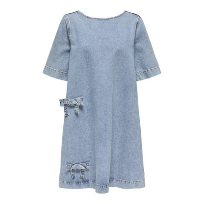ONLY Kjole - Onlgigi Bow S/S A - Shape Dress Dnm Cro "PREORDER UGE 18" - XS - Diversita - 