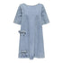 ONLY Kjole - Onlgigi Bow S/S A - Shape Dress Dnm Cro "PREORDER UGE 18" - XS - Diversita - 