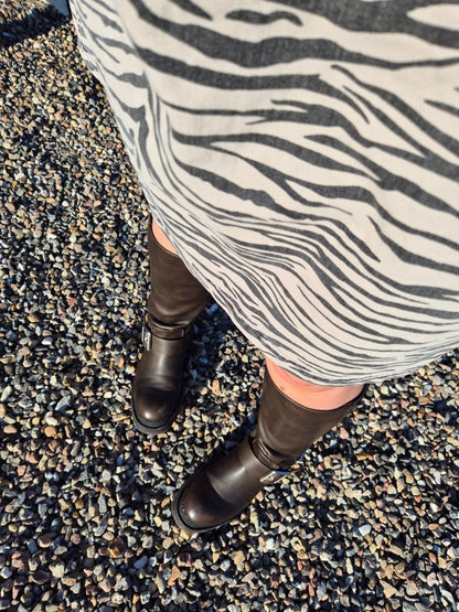 ONLY Kjole - Onlgry Ss Zebra Dress Dnm SIK - XS - Diversita - 
