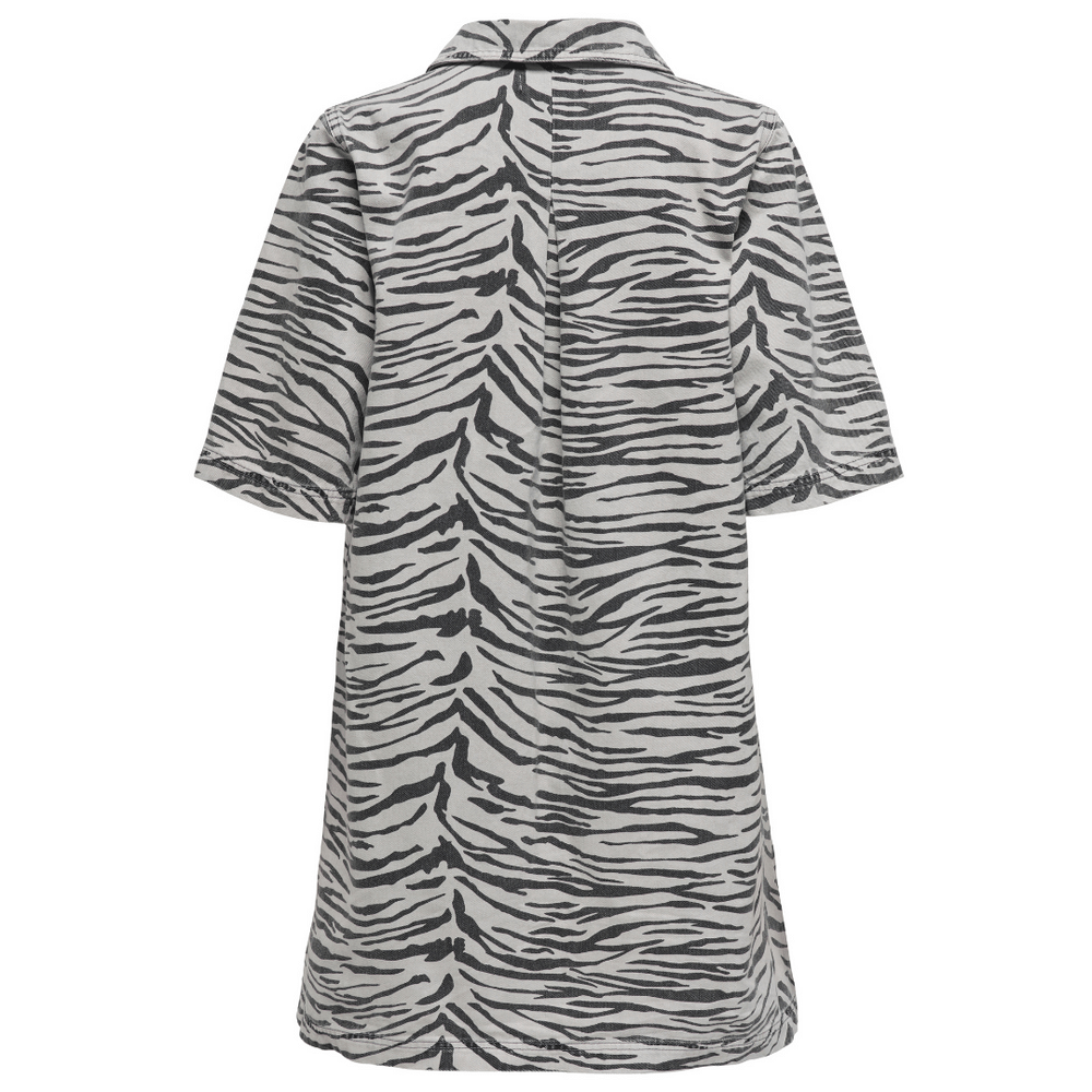 ONLY Kjole - Onlgry Ss Zebra Dress Dnm SIK "PREORDER JANUAR" - XS - Diversita - 