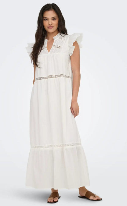 ONLY Kjole - Onlsunny Capsl Frill Dress Wvn Noos - XS - Diversita - 