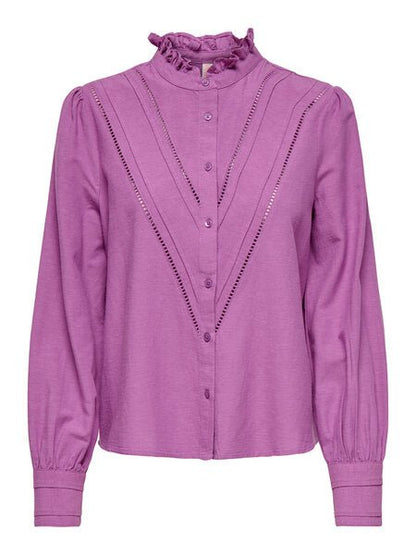 ONLY Skjorte - Onlamaya Ls Detail Top Wvn Cs Liatris "PREORDER - START JANUAR" - XS - Diversita - 