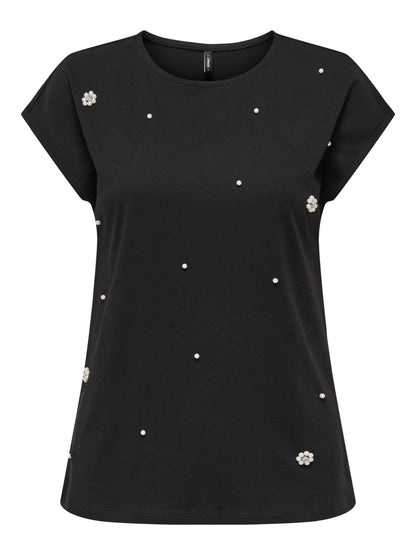 ONLY T-shirt - Onlmatti Top Sort "PREORDER SLUT MAJ" - XS - Diversita - 