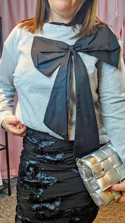Pret A Porter Sweatshirt - "Coup De Coeur" Sweatshirt Noeux Grey - Onesize - Diversita - 
