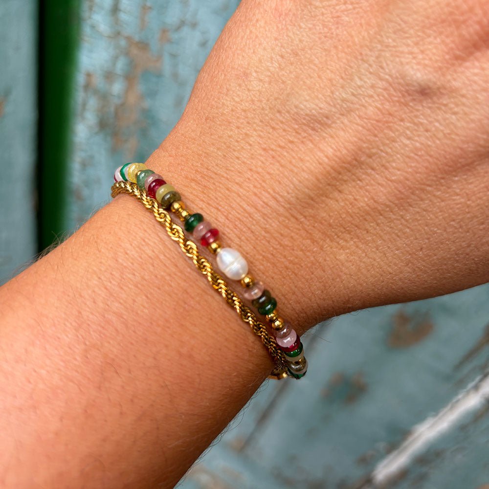 Wolff Jewelry Denmark Armbånd - Color Pearl Bracelet - Mix - 15+5 cm - Diversita - 