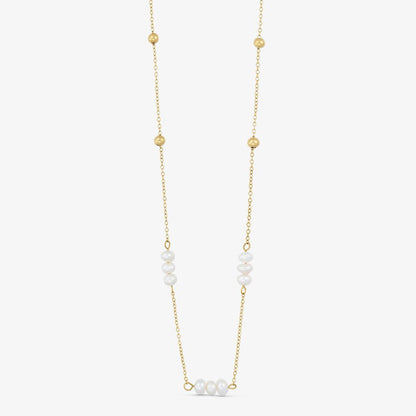 Wolff Jewelry Denmark Halskæde - Boble Pearl Necklace - 18 karat guldbelagt - Længde 39+6cm - Diversita - 