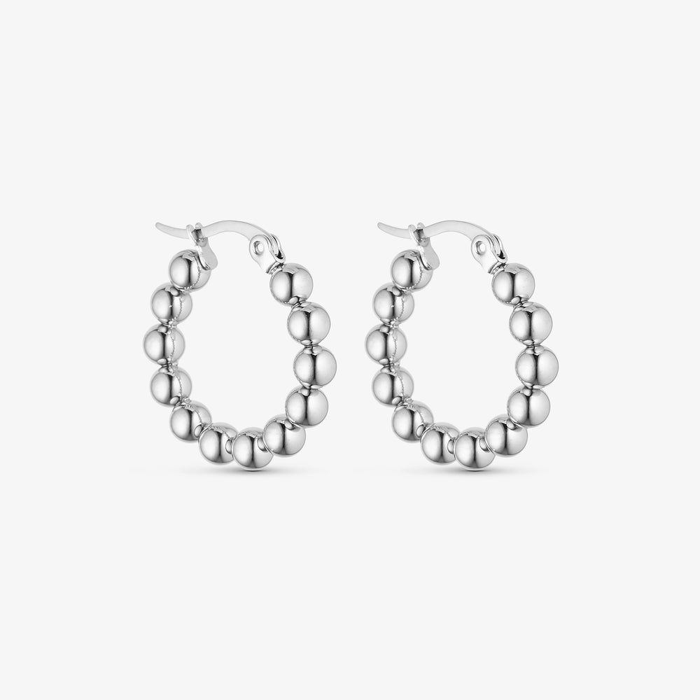 Wolff Jewelry Denmark Øreringe - Big Boble Hoops - Sølvfarvet - 23 mm - Diversita -