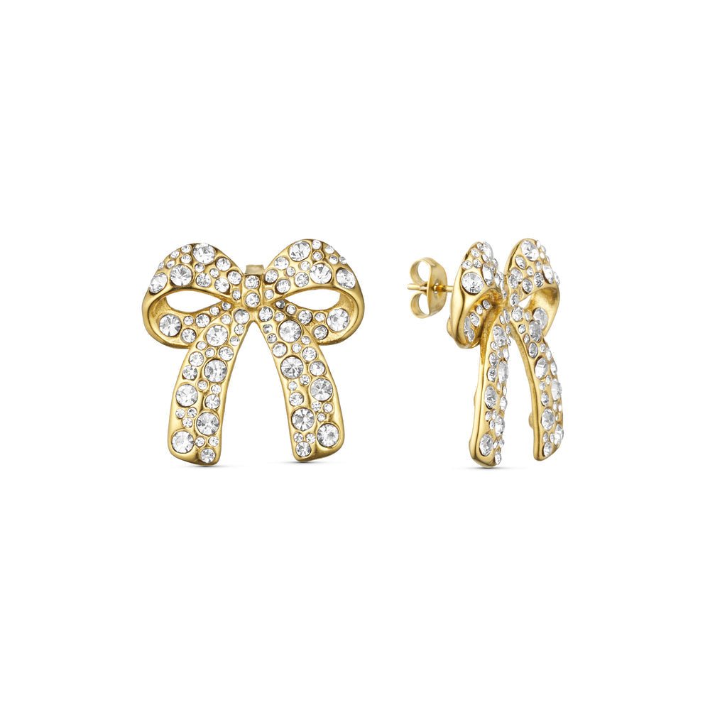 Wolff Jewelry Denmark Øreringe - Bow Glitter Earring - 18 karat guldbelagt - Onesize - Diversita - 