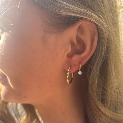 Wolff Jewelry Denmark Øreringe - Crystal Hoops - 18 karat guldbelagt - Onesize - Diversita - 