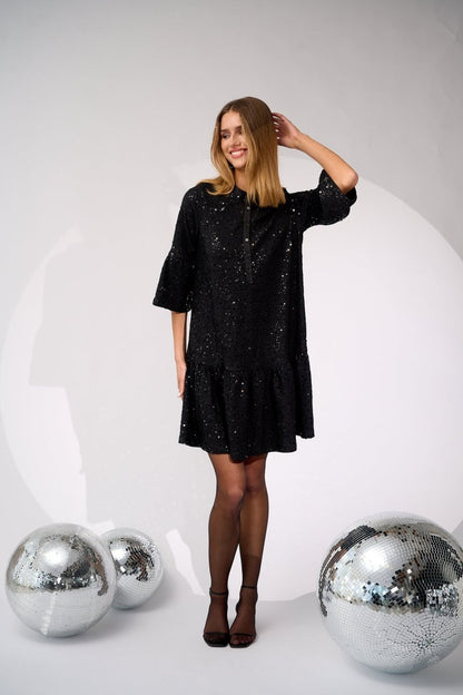 Noella Kjole - Noella Verona Short Dress Black - "NYHED" (forudbestillingsvare) - XS - - Diversita -